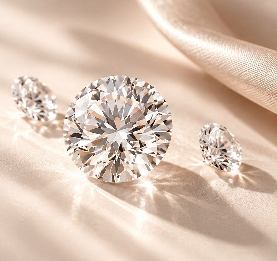 Loose lab-grown diamonds