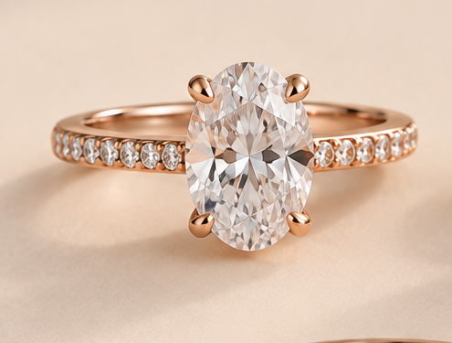 Oval Diamond Halo Ring Other Ring