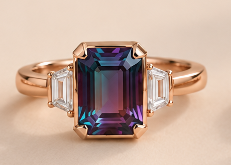 Mystic Emerald-Cut Gemstone Ring Other Ring