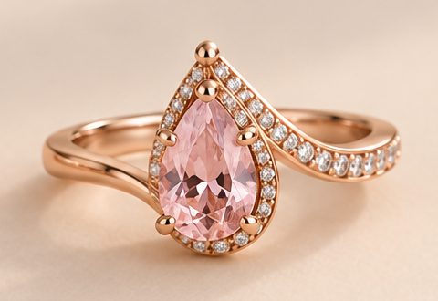 Pink Teardrop Diamond Ring Other Ring