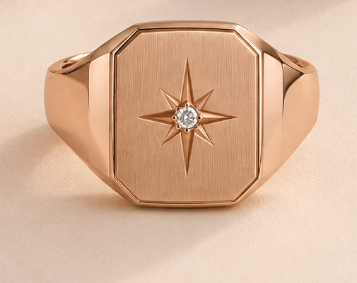 Starburst Diamond Signet Ring Other Ring