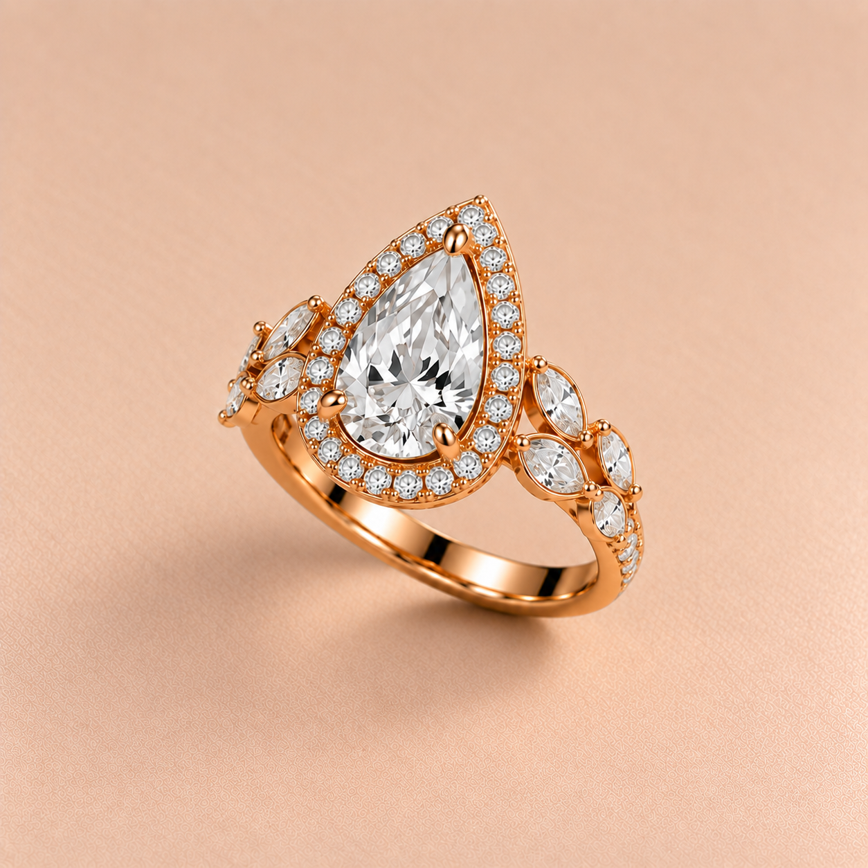 Teardrop Diamond Cocktail Ring Cocktail / Gemstone Ring