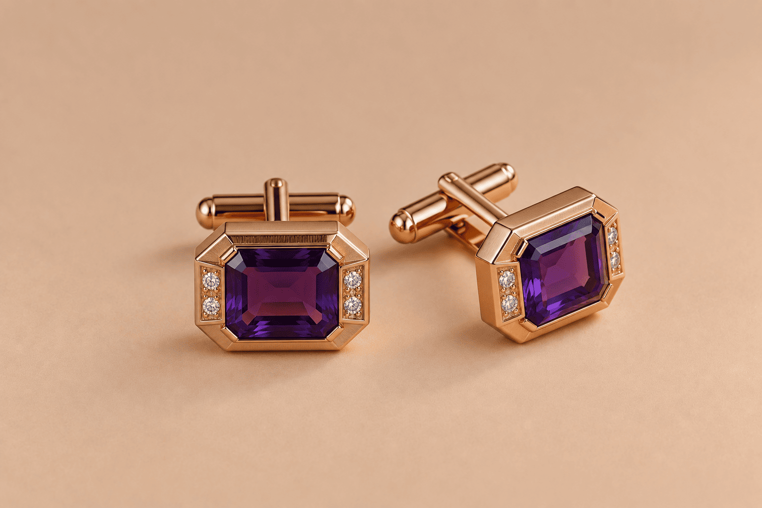 Amethyst Luxury Cufflinks – Elegant Men's Jewellery