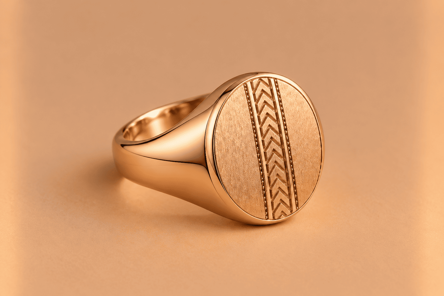 Chevron Detail Signet Ring Signet Ring