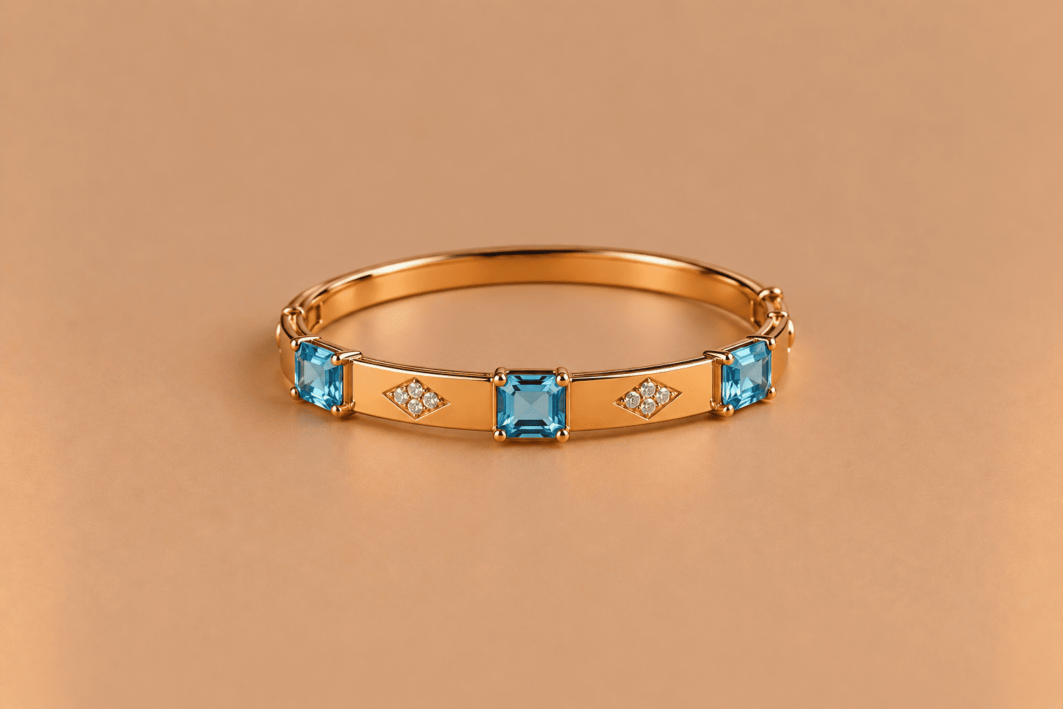 Aquamarine Aquamarine Bangle – Elegant Blue Gemstone Jewellery