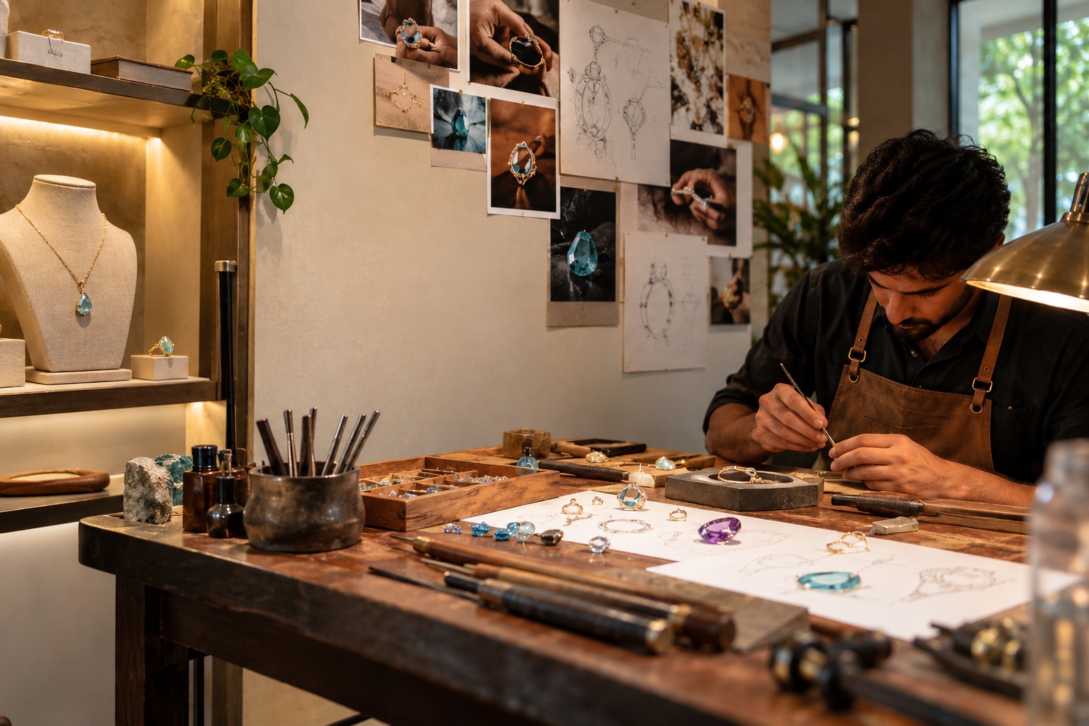 Jeweller handcrafting fine jewellery