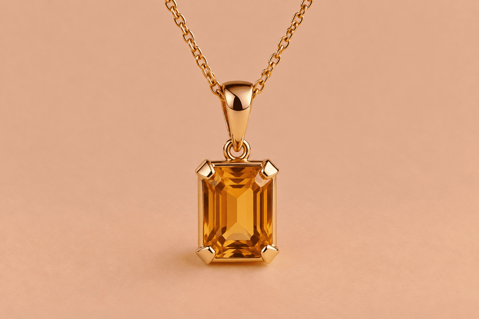 Citrine Citrine Necklace – Elegant Yellow Gemstone Jewellery