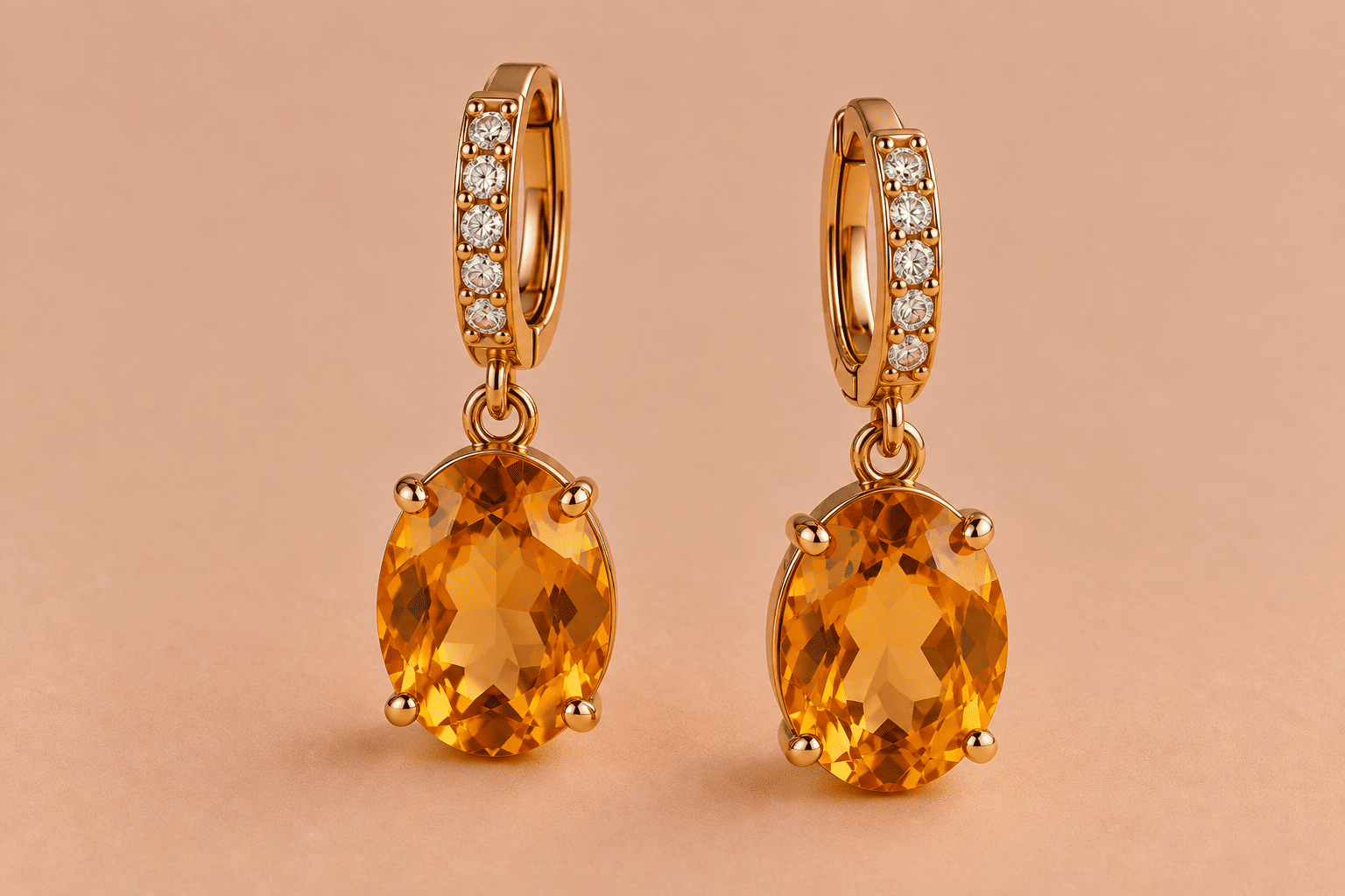 Citrine Citrine Earrings – Elegant Yellow Gemstone Jewellery