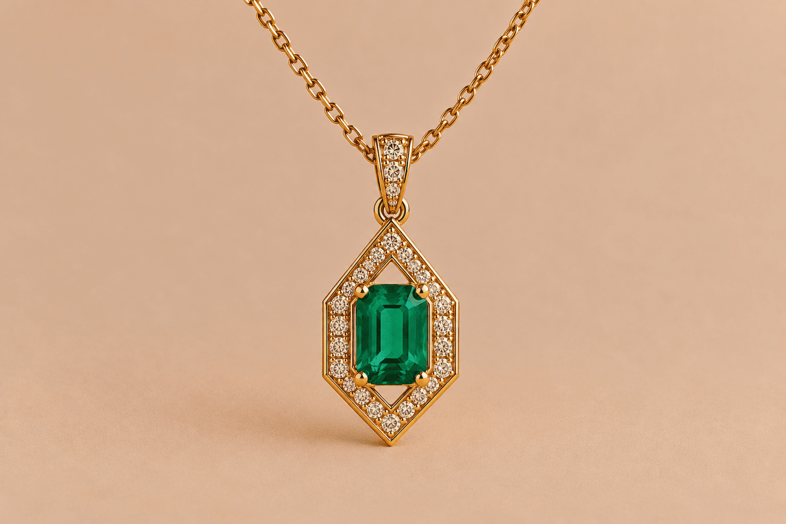 Emerald Emerald Necklace – Elegant Green Gemstone Jewellery