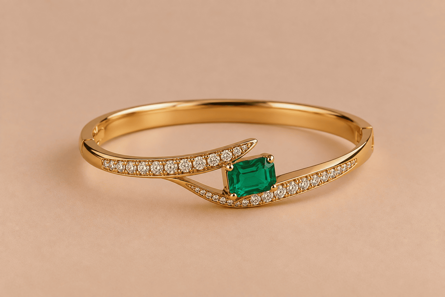 Emerald Emerald Bangle – Elegant Green Gemstone Jewellery