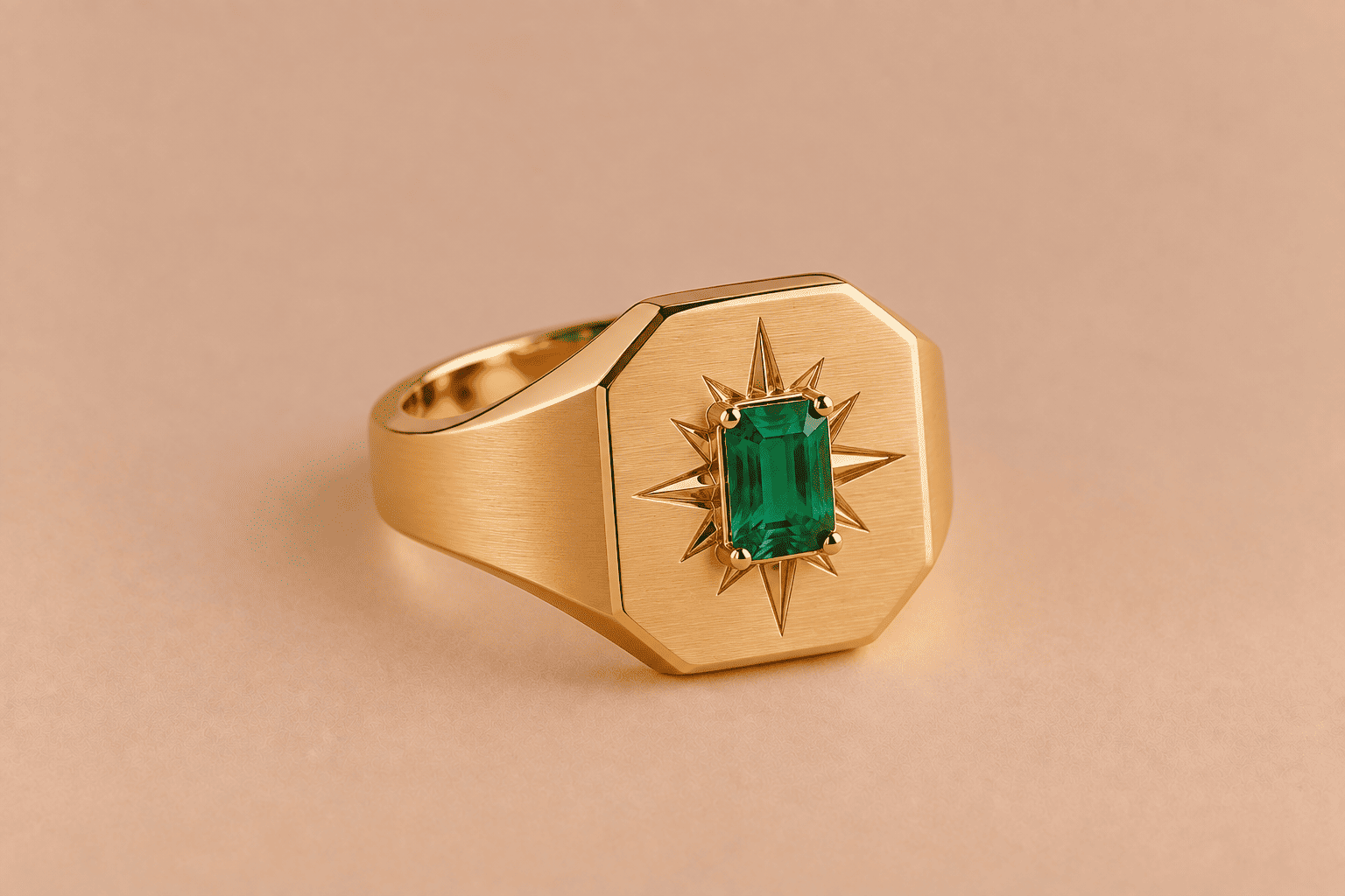 Emerald Emerald Signet Ring – Unique Green Gemstone Jewellery