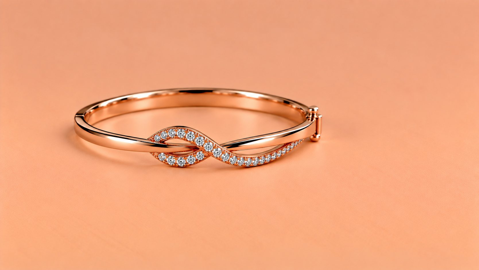 Infinity Twist Diamond Bangle Bracelet / Bangle