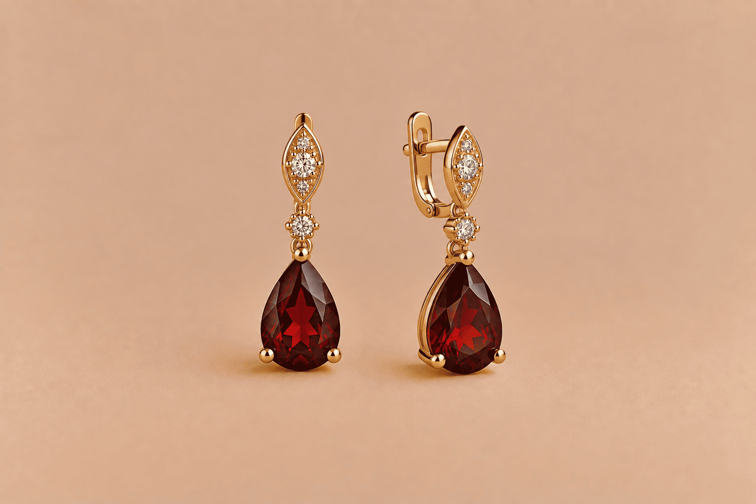 Garnet Garnet Earrings – Elegant Red Gemstone Jewellery
