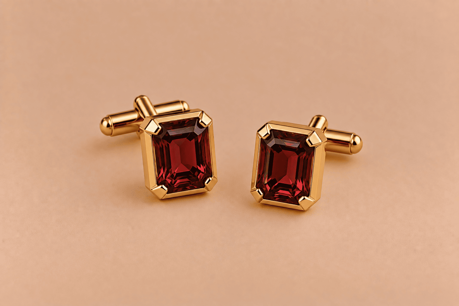 Garnet Garnet Cufflinks – Luxury Red Gemstone Accessories
