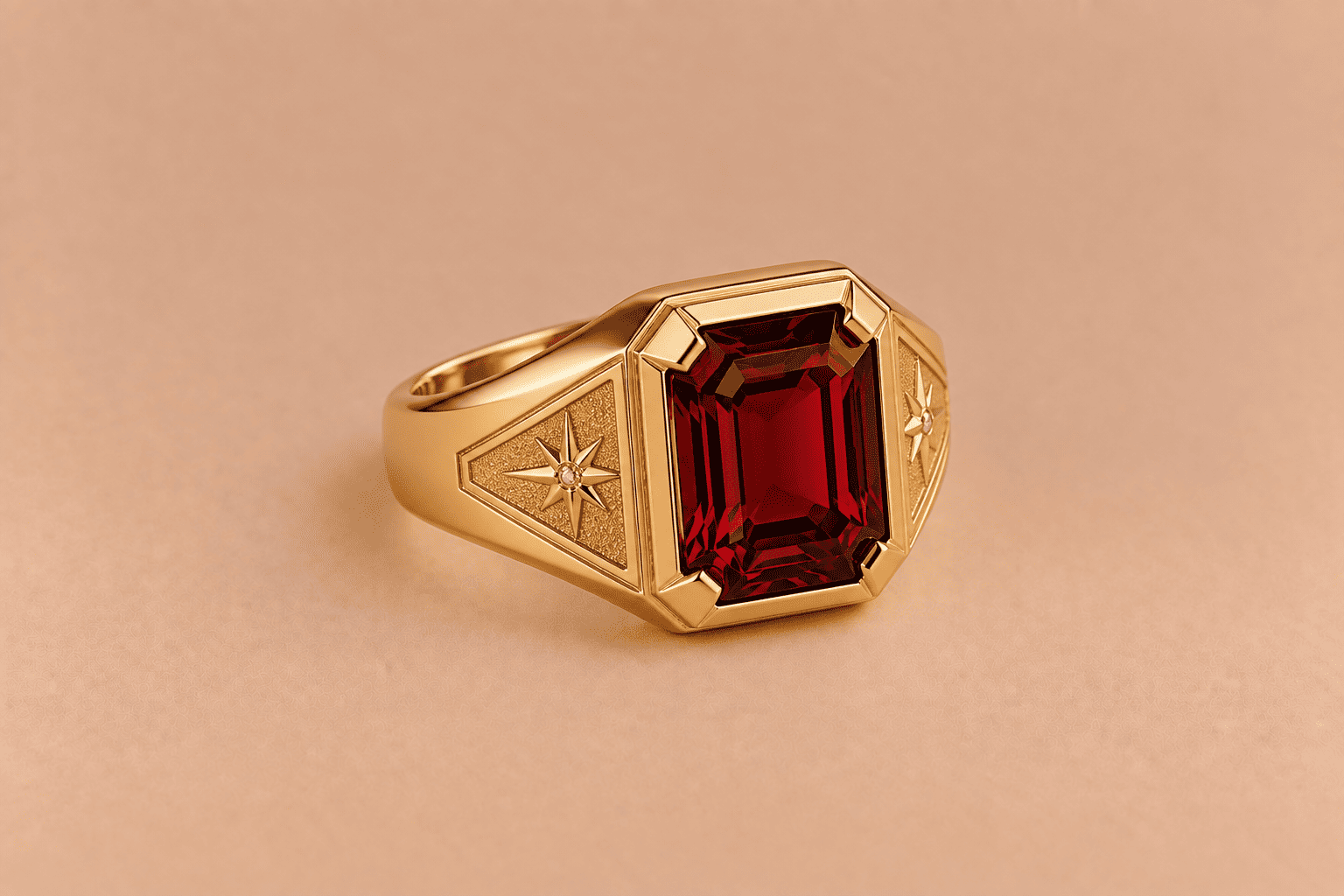 Garnet Garnet Signet Ring – Unique Red Gemstone Jewellery