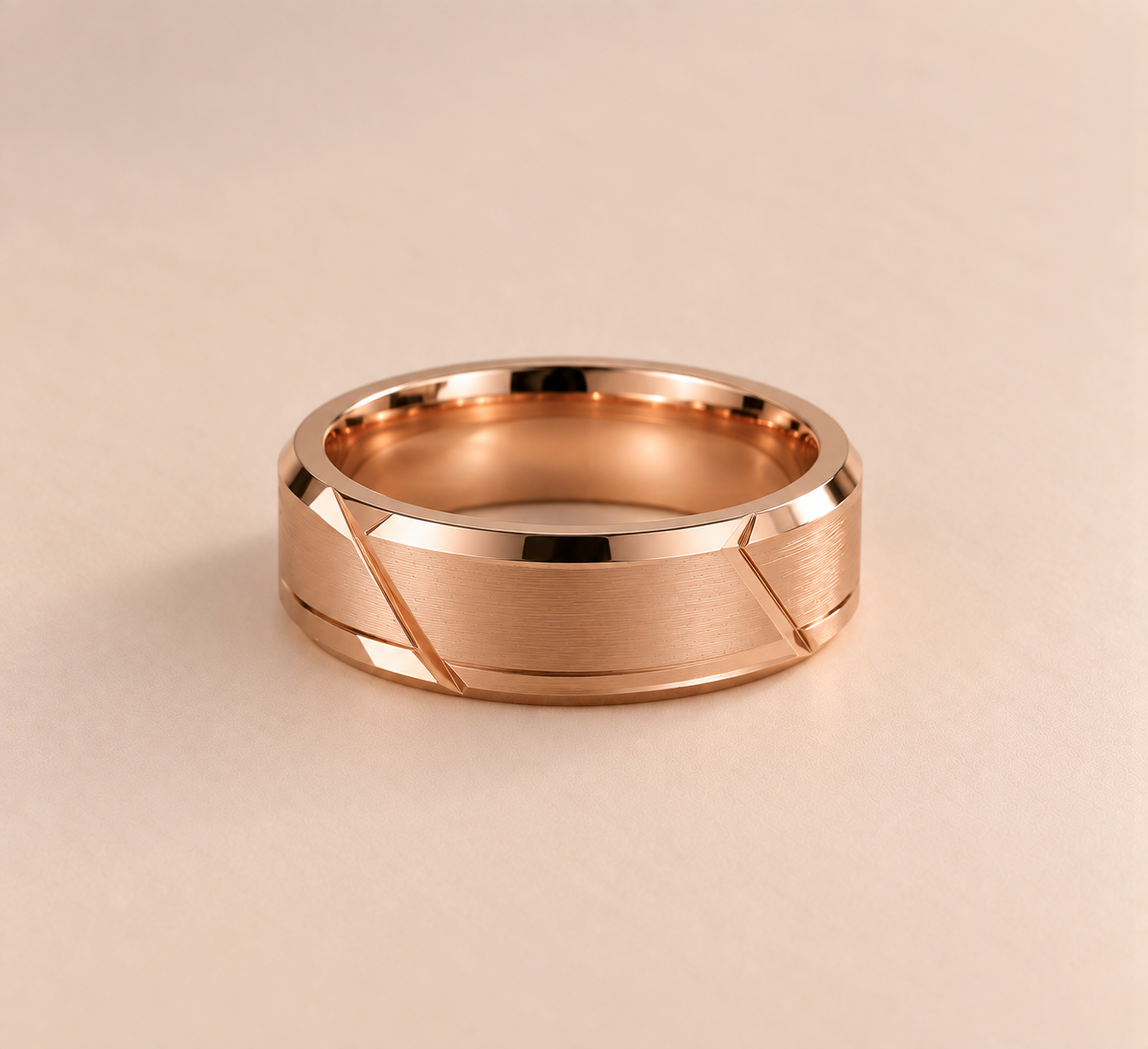 Geometric Accent Wedding Band Men’s Wedding Band