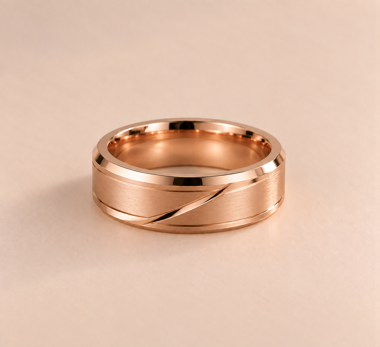 Diagonal Accent Wedding Band Men’s Wedding Band