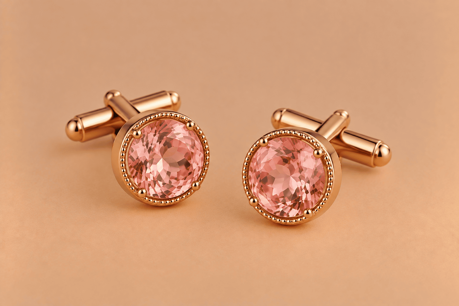 Morganite Morganite Cufflinks – Luxury Pink Gemstone Accessories