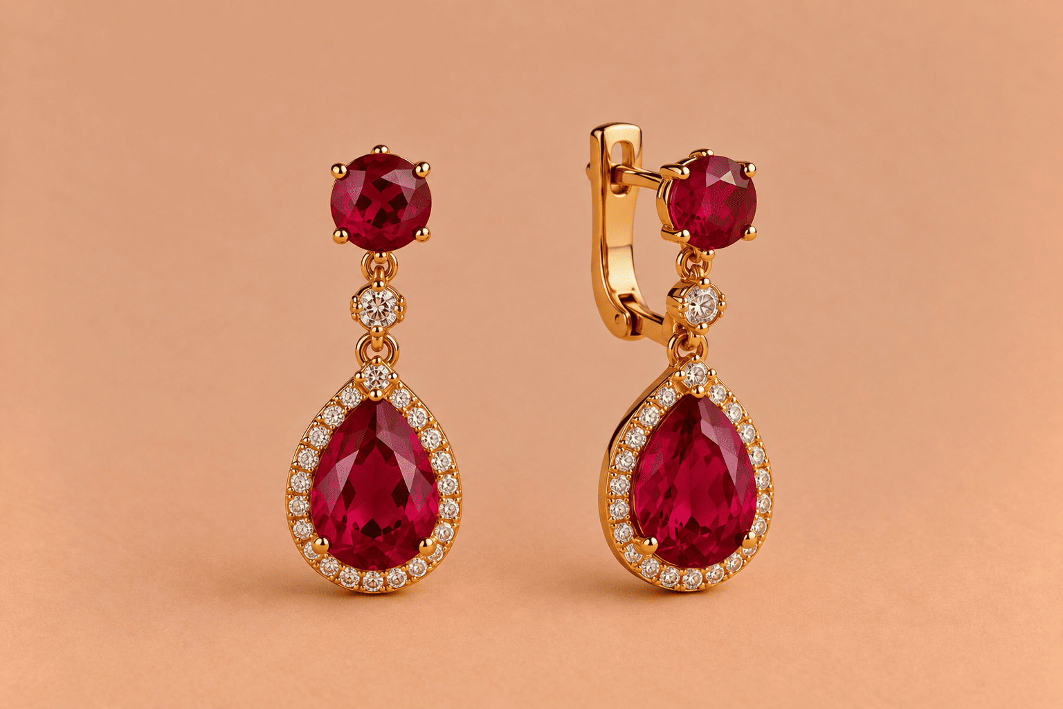 Ruby Ruby Earrings – Elegant Red Gemstone Jewellery