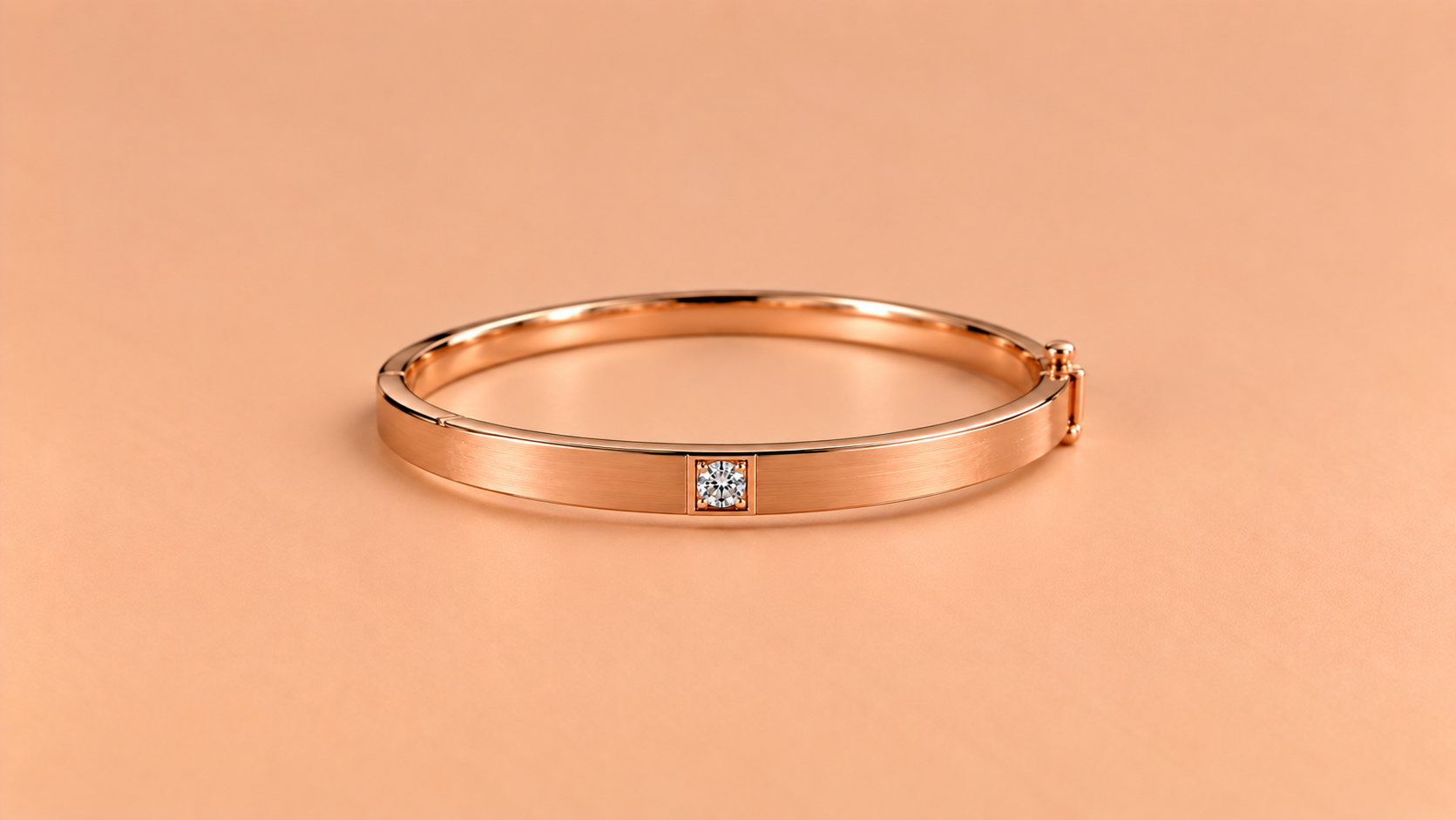 Minimal Diamond Accent Bangle Bracelet / Bangle