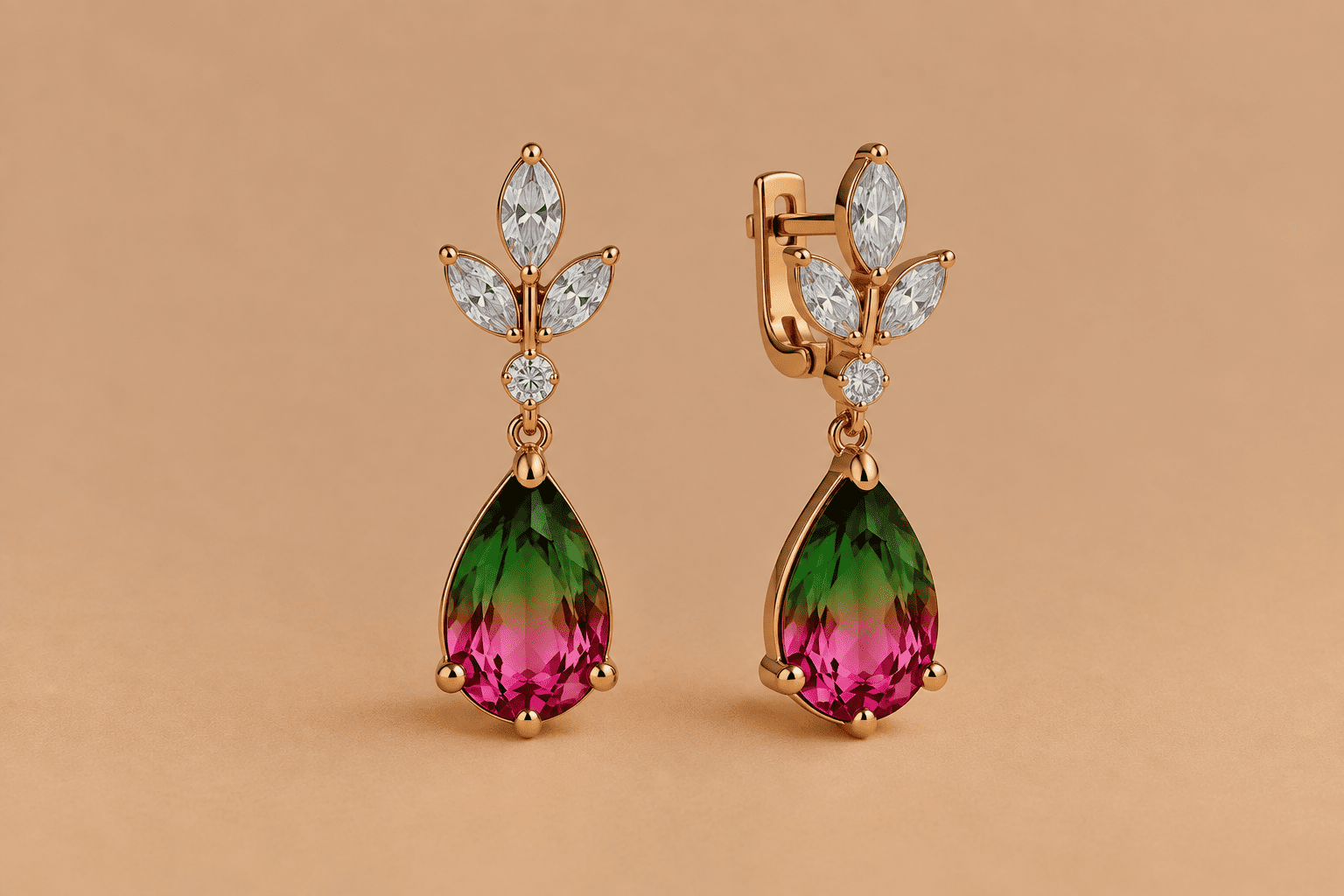 Tourmaline Flower Earrings Earrings