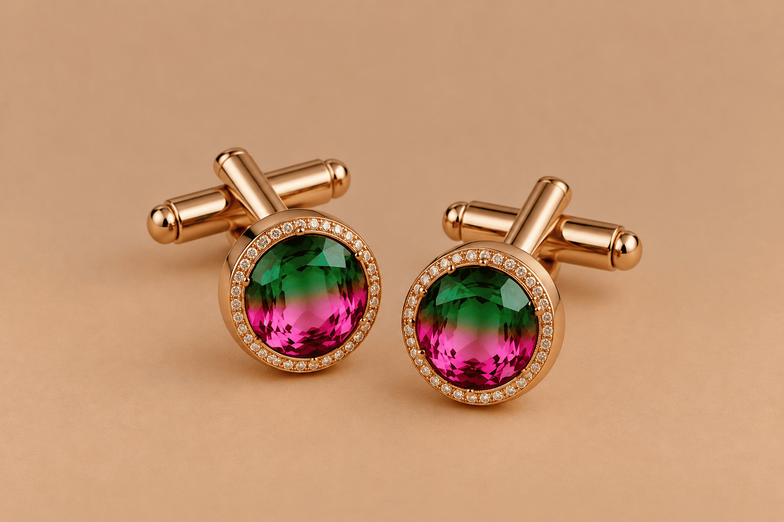 Tourmaline Tourmaline Cufflinks – Luxury Gemstone Accessories