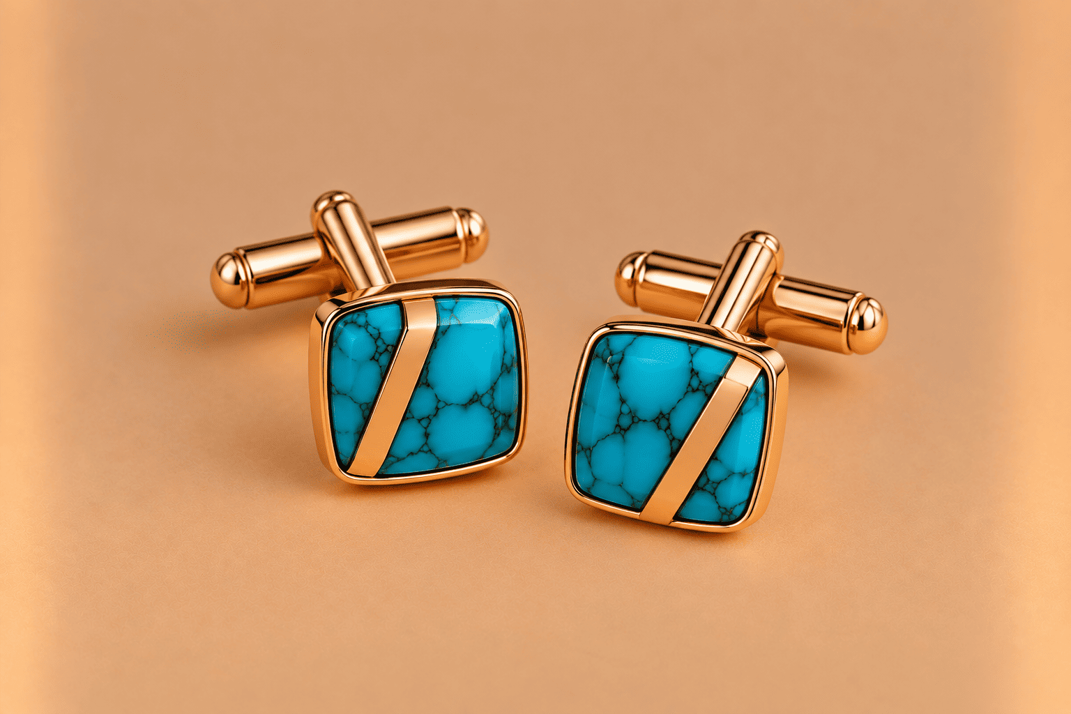 Turquoise Tourmaline Cufflinks – Luxury Gemstone Accessories