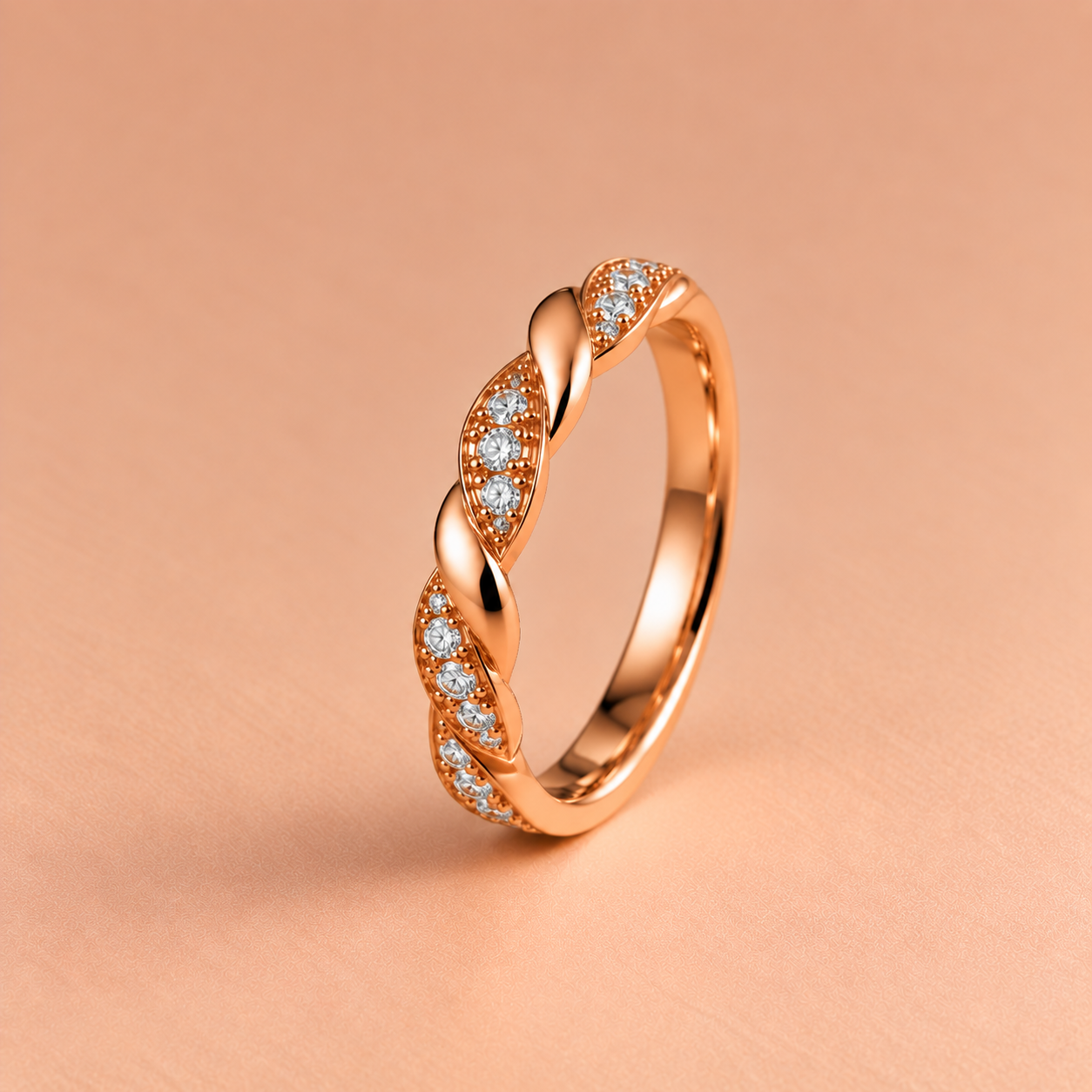 Braided Diamond Wedding Band Women’s Wedding Band